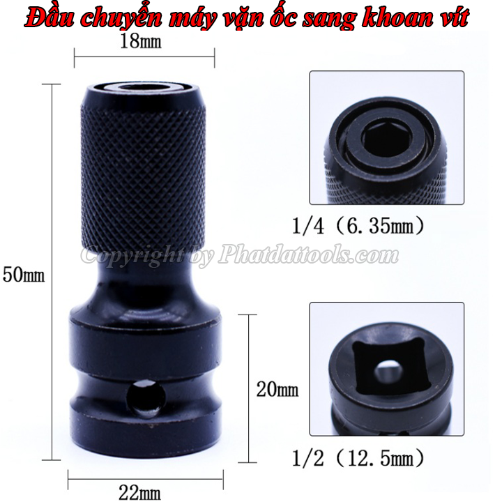 Đầu chuyển chụp khẩu sang đầu vặn vít.