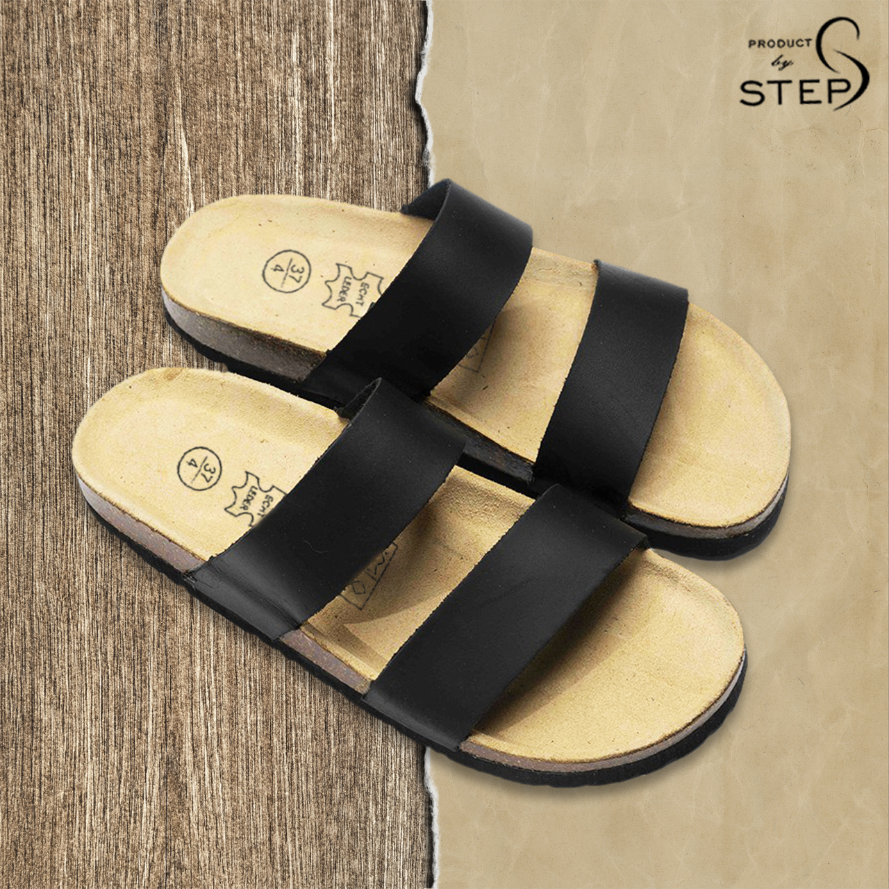 Dép đế trấu Da thật Quai đôi (Size 35-45)