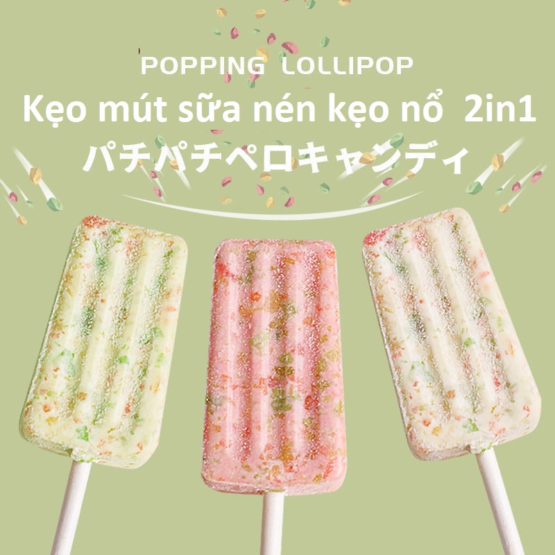Kẹo mút sữa phô mai nén kẹo nổ 2in1
