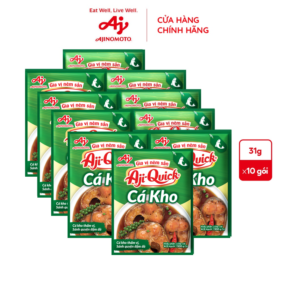 Combo 10 Gói Gia Vị Nêm Sẵn Aji-Quick® Cá Kho 31g/Gói - Hình ảnh 3
