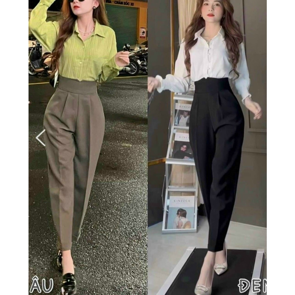 Quần baggy cạp v lưng cao