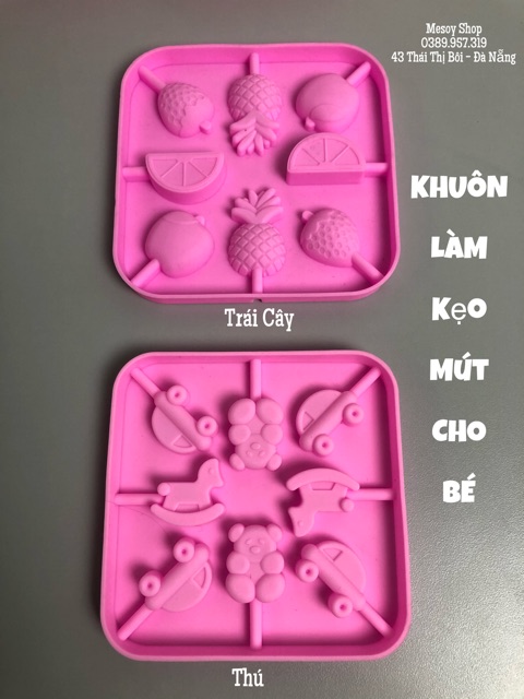 Khuôn silicon làm kẹo mút cho bé