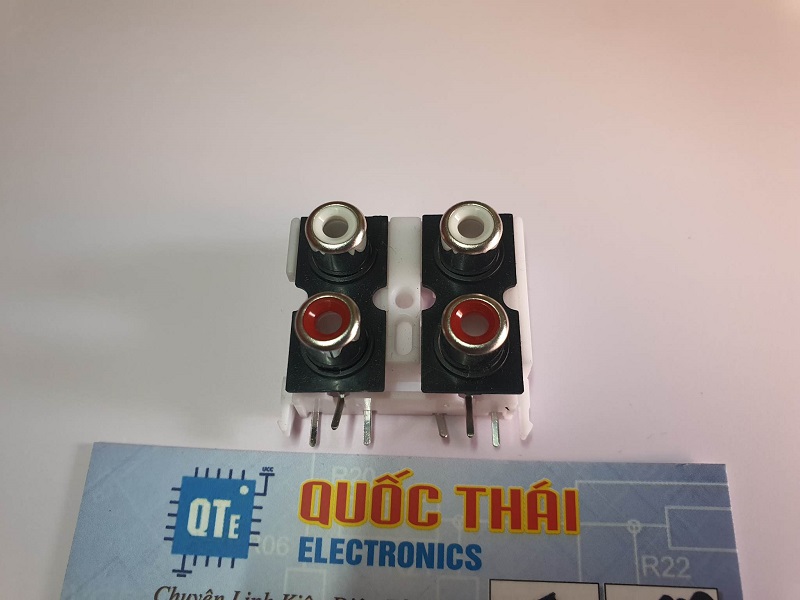 Combo 2 jack AV 4 lỗ (thân trắng)