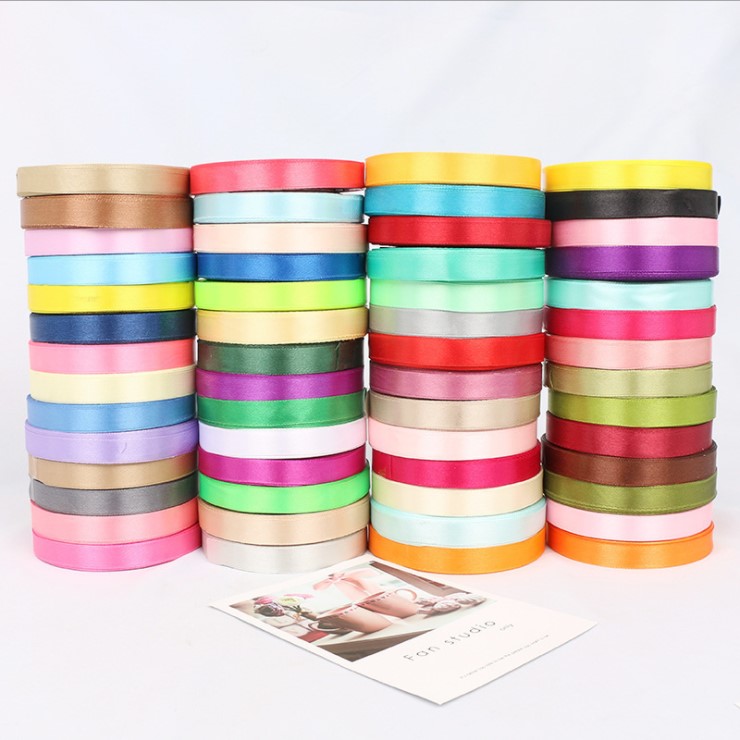 Ruy băng lụa trơn bản 1cm, 2cm, 4cm (Cuộn 22m)
