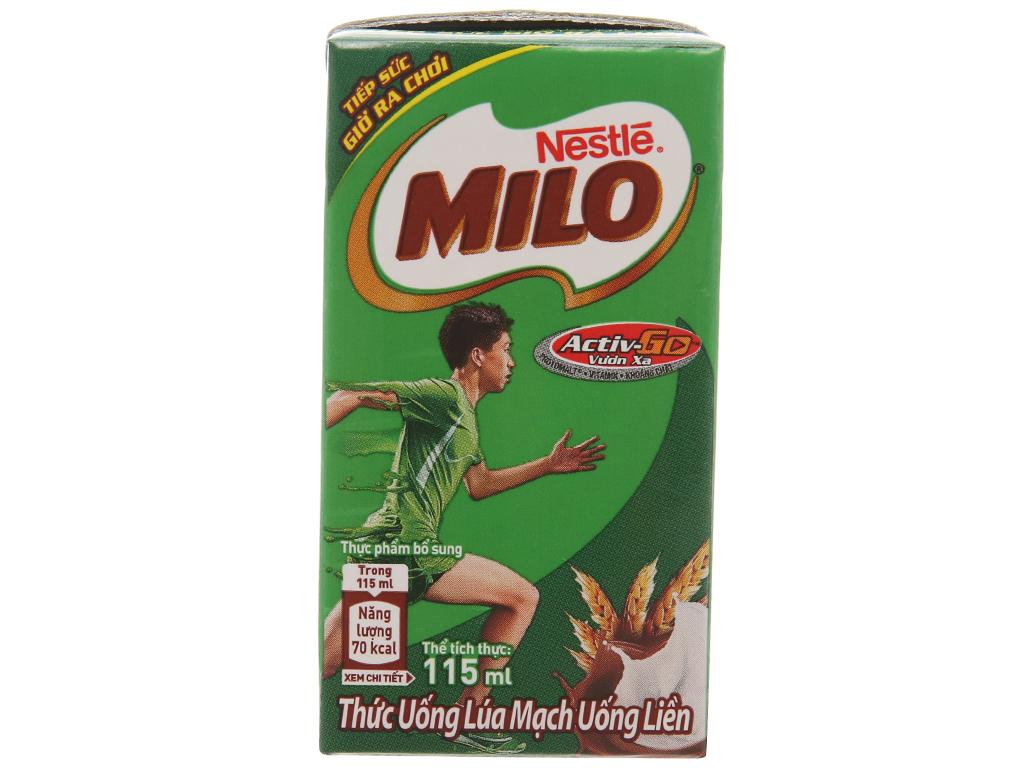 Thùng Sữa Milo Lúa Mạch 48 Hộp x 115ml