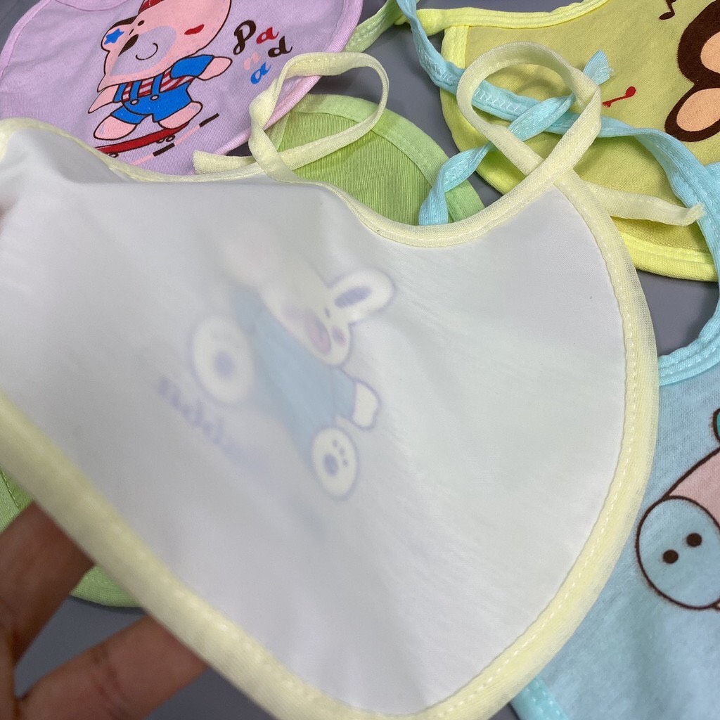 Yếm tròn buộc dây cotton cho bé sơ sinh