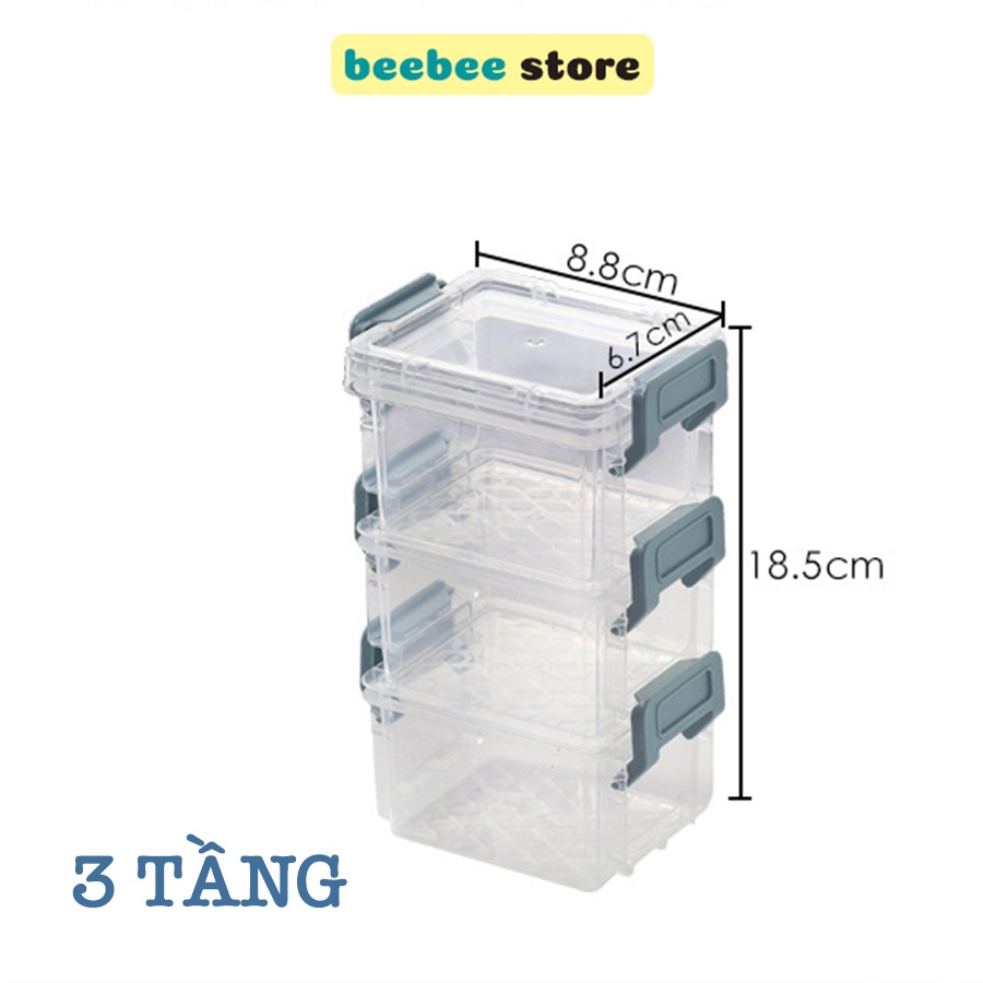 Hộp đựng đồ nhỏ mini, hạt cườm, cúc áo nhiều tầng p011