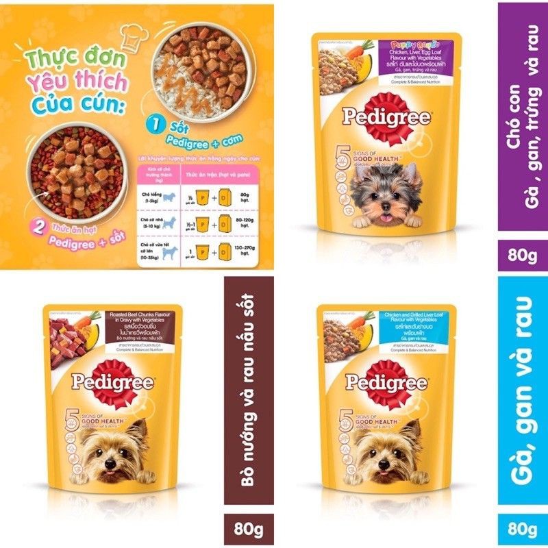 Pate cho chó pedigree gói 80g pate sản xuất tại thái lan