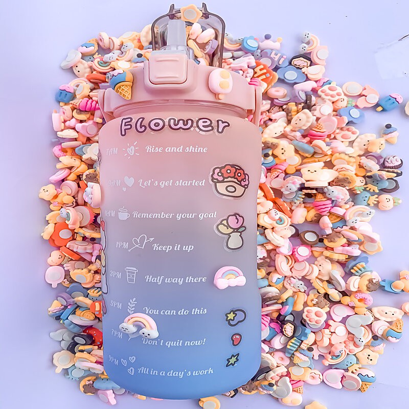 Bình Nước 2L,2000ML Cao Cấp. Bình Nước cute, có vạch chia