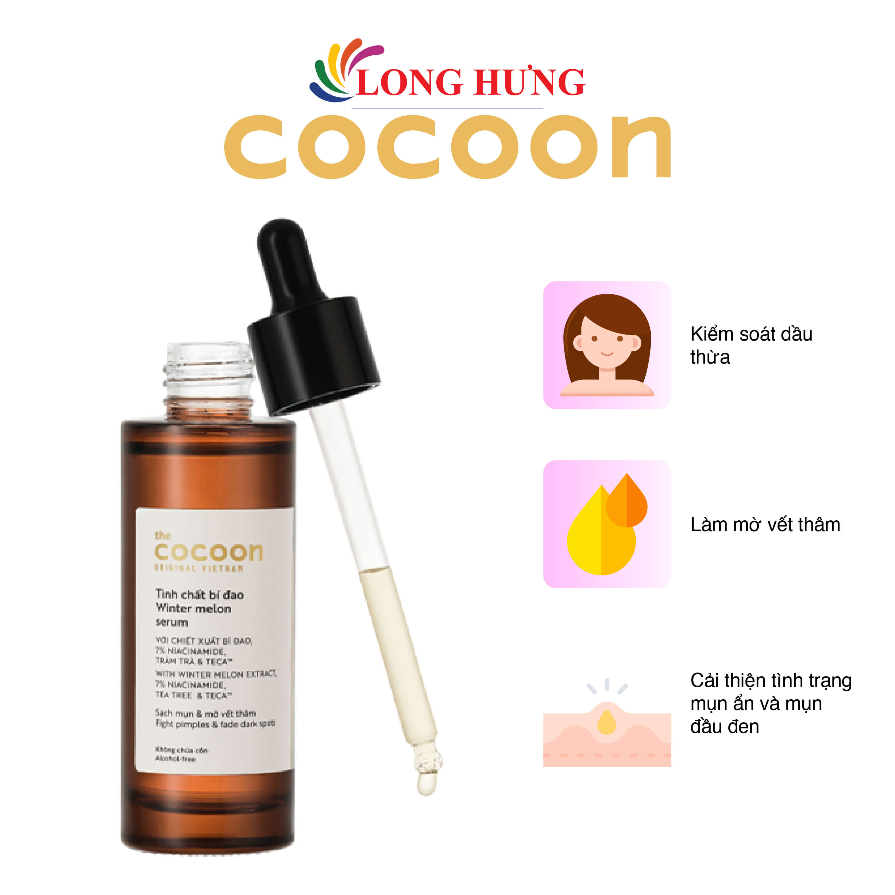Tinh chất bí đao Cocoon giúp sạch mụn và mờ vết thâm (70ml)
