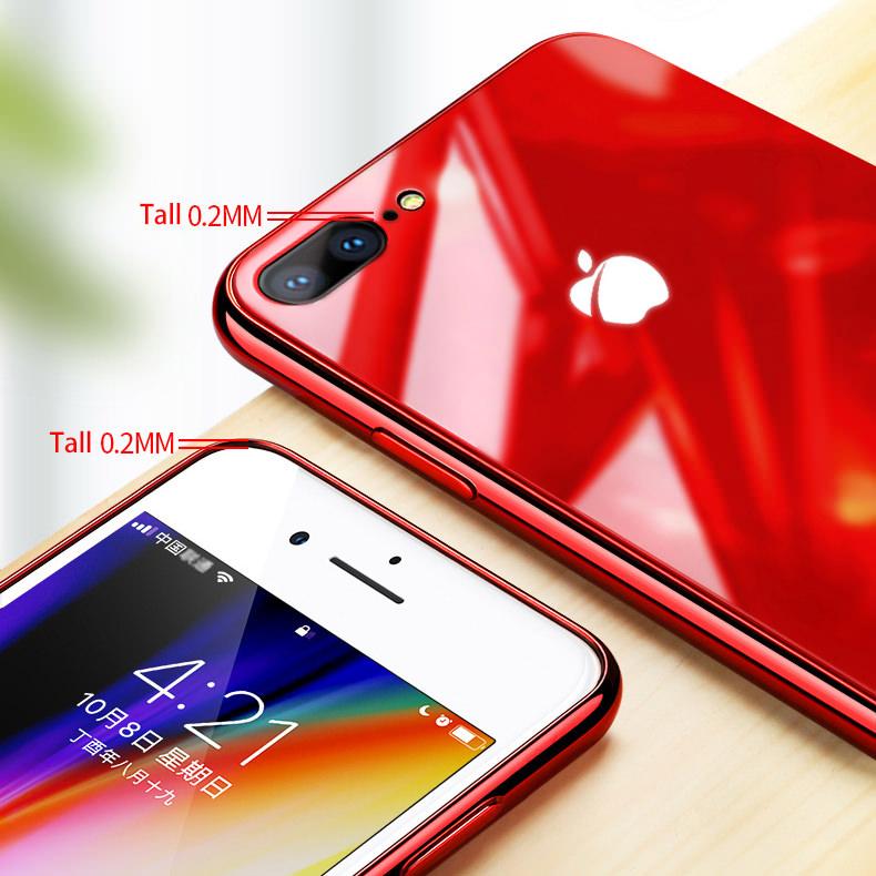 Ốp Lưng Kính Viền Silicon Cho iPhone 8 Plus, Ốp Lưng iPhone 8 Plus Siêu Đẹp