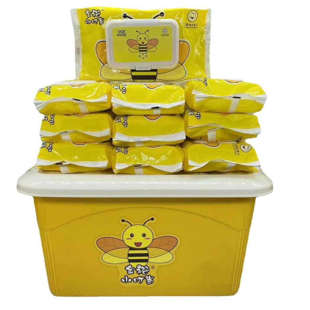Khăn giấy ướt con vịt, khăn ướt bịch 80 miếng nặng 257gr, khăn lau dùng 1 lần mua 10 gói tặng 1 hộp nhựa đẹp bền chắc