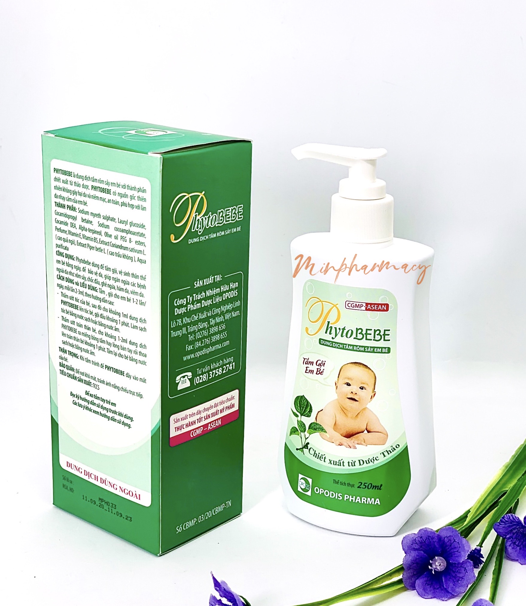 Dung Dịch Tắm Rôm Sảy Em bé PhytoBEBE 250ml - Minpharmacy