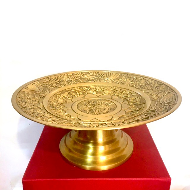 MÂM KHAY ĐỰNG HOA QUẢ BAN THỜ KÍCH THƯỚC 28 cm  gân 2kg BỘ THỜ CÚNG TÂM LINH