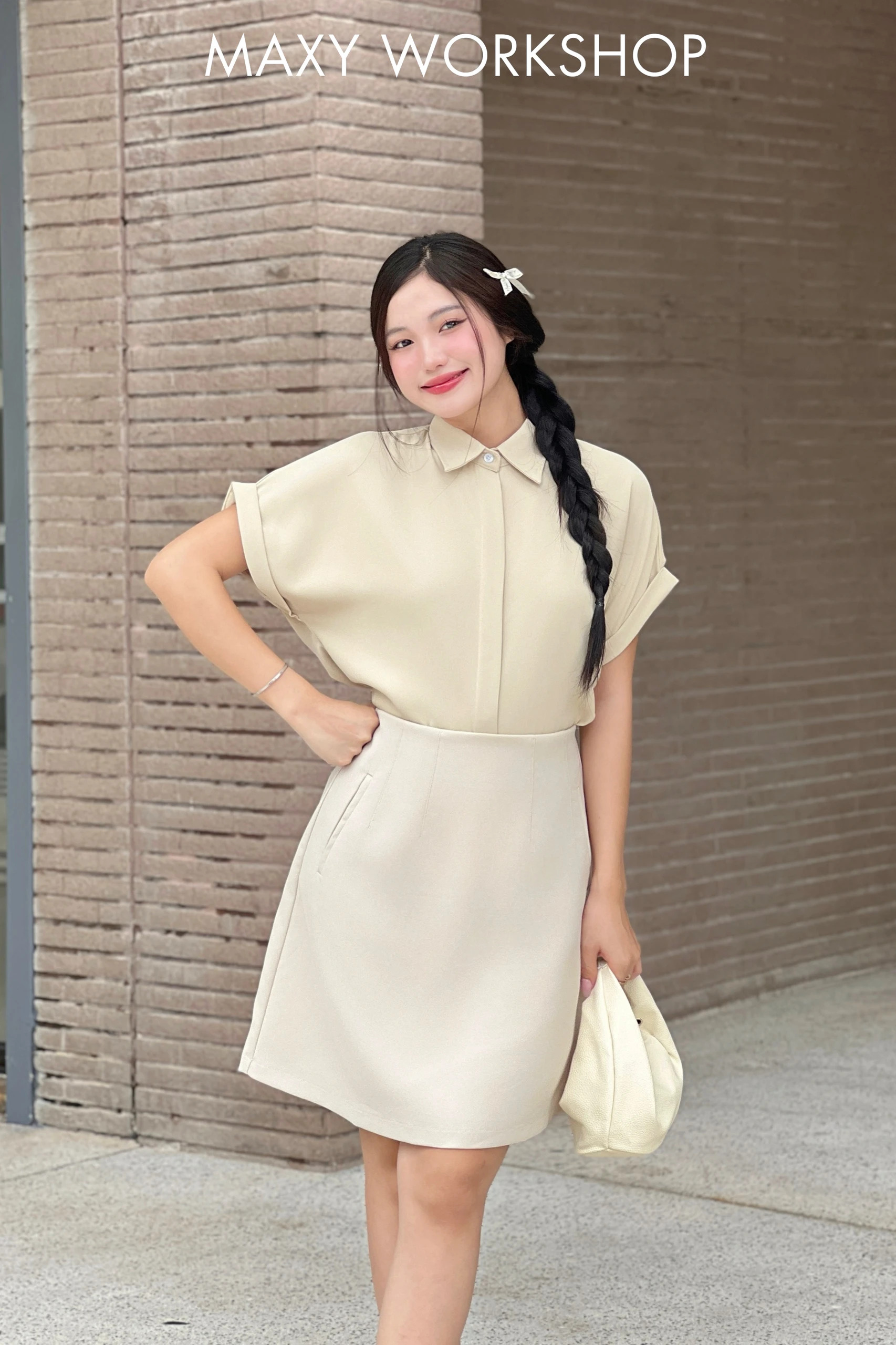 Áo sơ mi ngắn tay cánh dơi sleeve shirt Maxy Workshop
