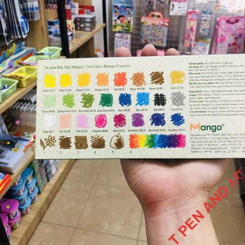 Bút sáp màu MANGO 24 màu - MANGO CRAYONS