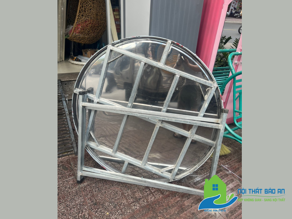 Bàn tròn inox chân rời bằng sắt, mặt bàn inox 201 - Nội Thất Bảo An