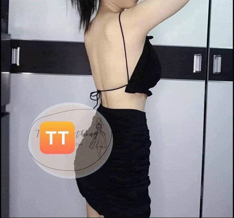 Áo ống viền bèo hở lưng đan dây cực sexy , chất kate nhật mềm mịn
