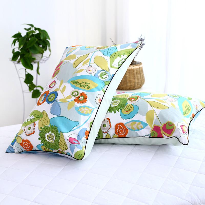 Mùa Xuân Và Mùa Hè Đơn Vỏ Gối 48*74 100% Cotton Vải Dệt Bằng Tơ AB Phiên Bản Sọc Chéo Ký Túc Xá Sinh Viên Vỏ Gối Bộ Ruột Gối Loại Kéo Khóa