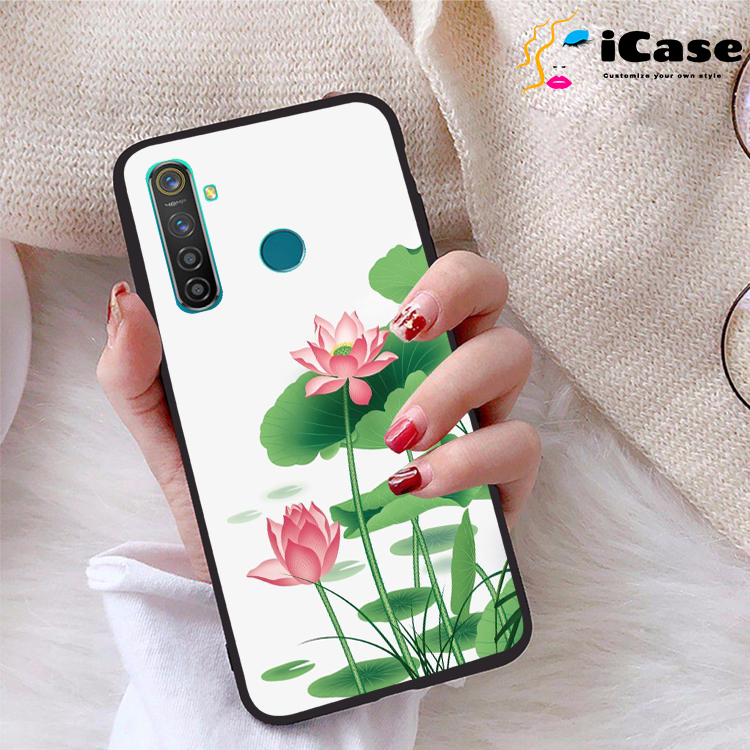 Ốp lưng Realme 5 Pro viền dẻo TPU BST Sen