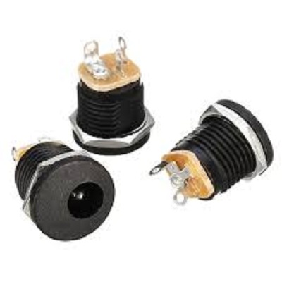 [10 cái] Jack nguồn DC 5.5mm tròn nhựa (phi 12) - 5.5x2.1mm