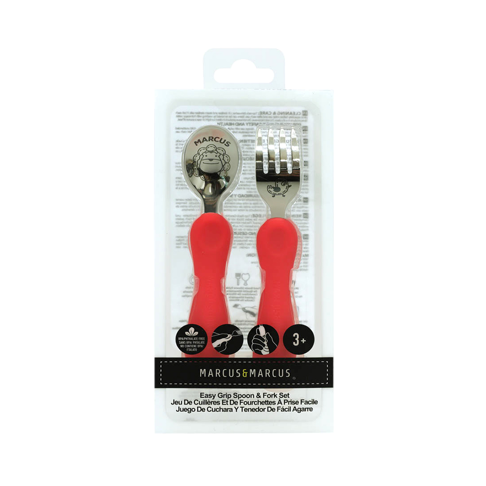 Bộ thìa nĩa ăn dặm cho bé Easy Grip Marcus & Marcus, từ 3 tuổi - Marcus