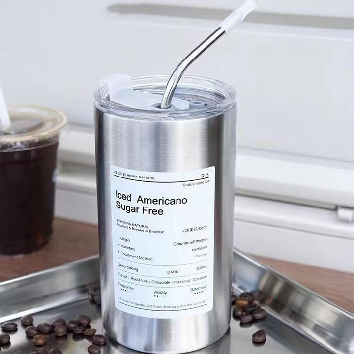 Cốc Giữ Nhiệt Iced Americano Hiệu Quả 6H Bình Giữ Nhiệt Inox 304 Ly Giữ Nhiệt Coffee Có Ống Hút Capuchino 300ML/600ML HL069 - HL070