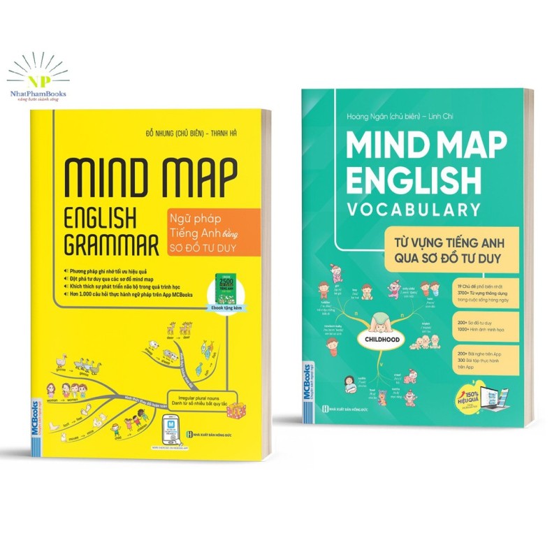 Sách - Mindmap English Grammar - Ngữ Pháp Tiếng Anh Bằng Sơ Đồ Tư Duy Cho Người Học Căn Bản - Học Kèm App Tặng Kèm Bookmath