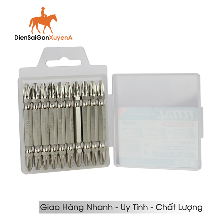 Bộ 10 mũi 2 đầu vít PH2+PH2 65mm Total TAC16PH233