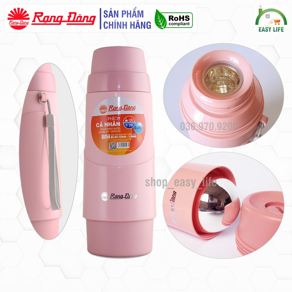 [ BẢO HÀNH 1 ĐỔI 1 ] Phích Nước Mini Rạng Đông 450ml . bình giữ nhiệt