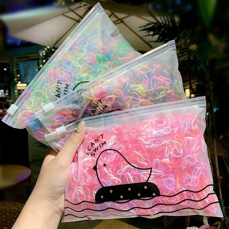 ⚡ Combo 1000 Dây Thun Cột Tóc Nhiều Màu Dành Cho Bé Gái - Túi 1000 dây Chun cột tóc cao su co giãn thời trang Hàn Quốc cho bé gái ⚡