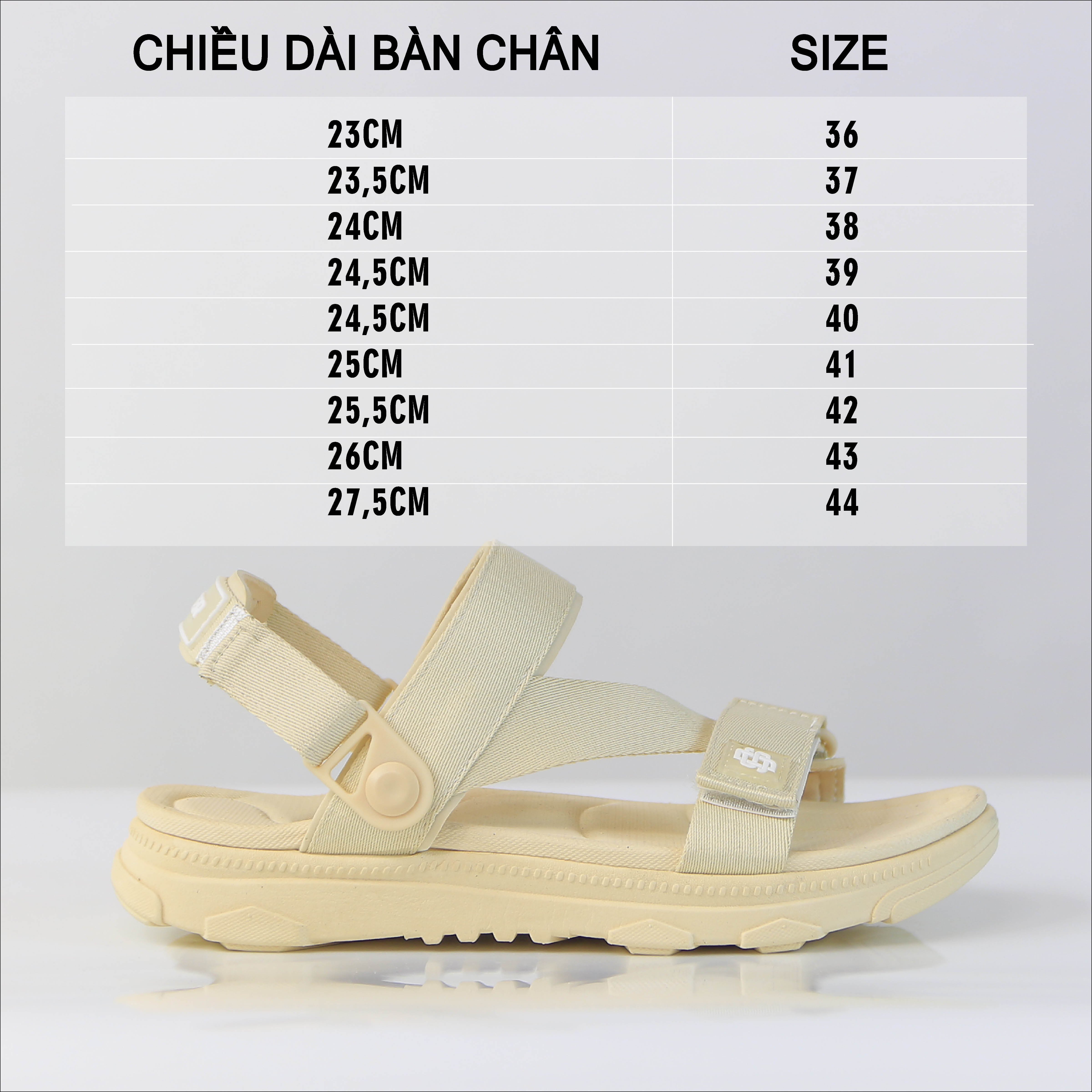 Giày Sandal SYNDER SD2 Màu Be Full [ kèm hộp + vớ ]