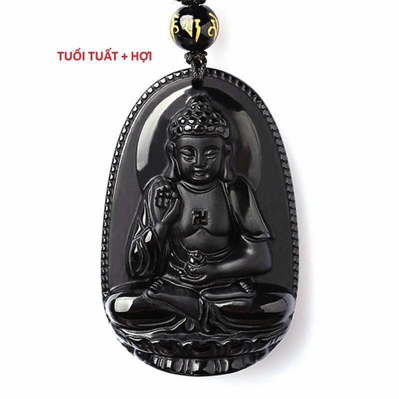 Vòng cổ phật bản mệnh a di đà hộ mệnh tuổi tuất - hợi màu đen
