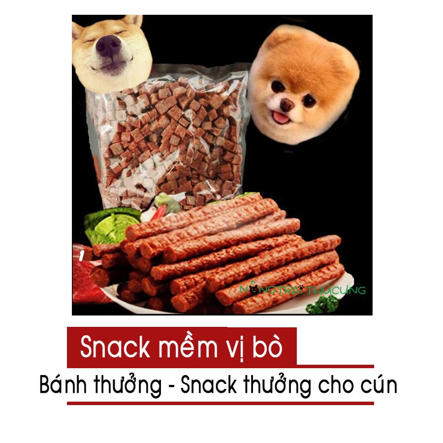 Thức ăn mềm cho chó - Snack thưởng - Bánh thưởng cho chó vị bò - [Nông Trại Thú Cưng]