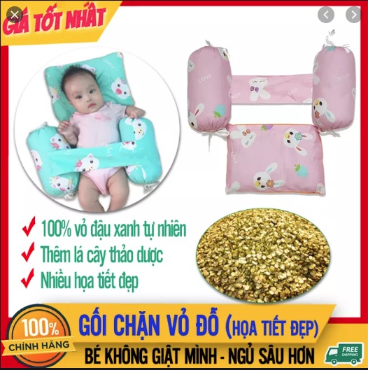 Gối chặn to vỏ đỗ/bông có gối đầu