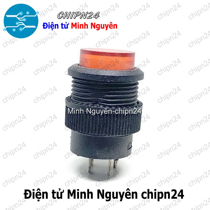 [1 cái] Nút nhấn Nhả có đèn phi 16 Đỏ R16-503BD 3A 250V - HH005404