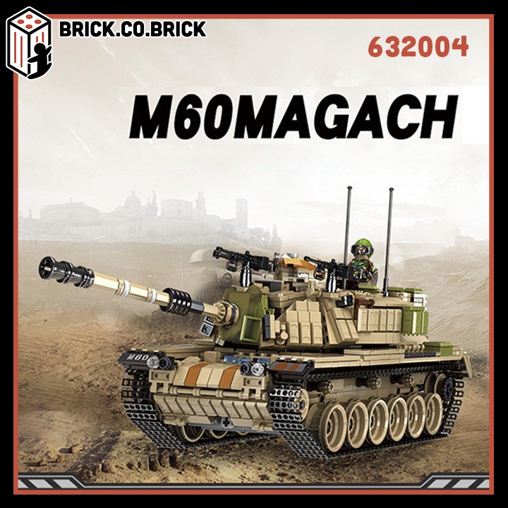 Xe tăng mô hình m60 magach quân đội israel đồ chơi lắp ráp world war 2 military 632004