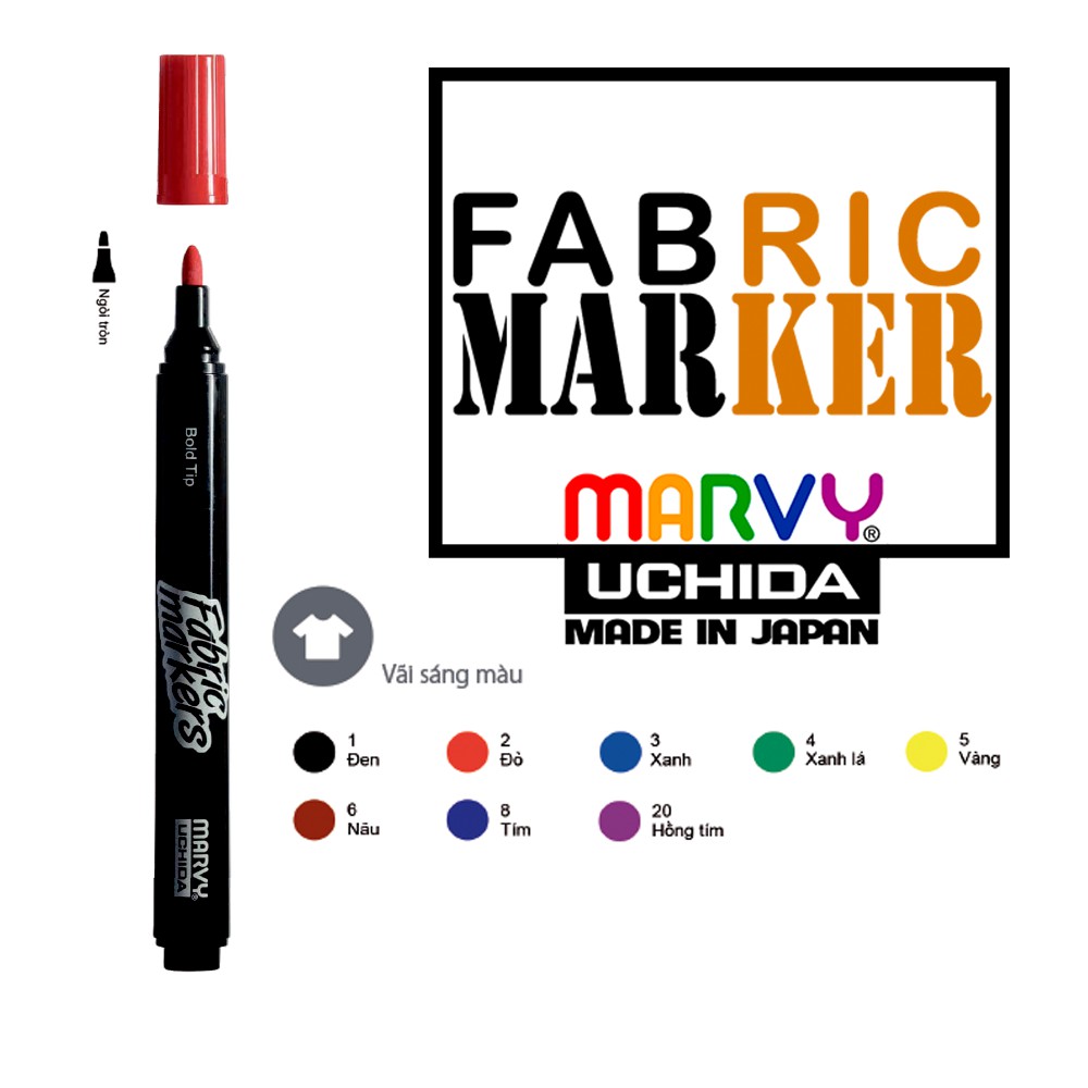 [HCM]BÚT VẼ VẢI MARVY FABRIC 520 (NGÒI TRÒN)