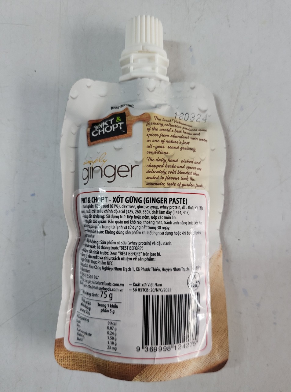 [túi 75g] XỐT GỪNG [VN] PIKT CHOPT Ginger Paste