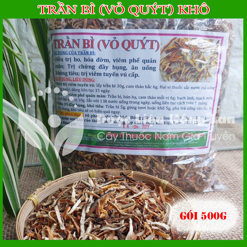 Dược liệu trần bì khô sạch đóng gói 500gram