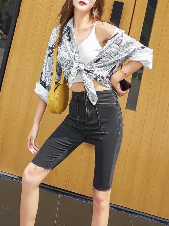 [BIG SIZE] Quần jean ngố / lửng lưng 2 nút siêu cao, dành cho người béo, co dãn mạnh rẻ đẹp 3340 - MoliJeans