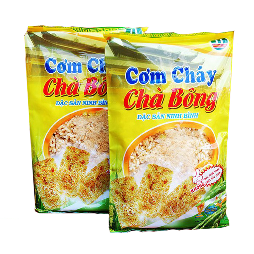 Thùng cơm cháy chà bông 10 gói 195g - Đặc sản Ninh Bình