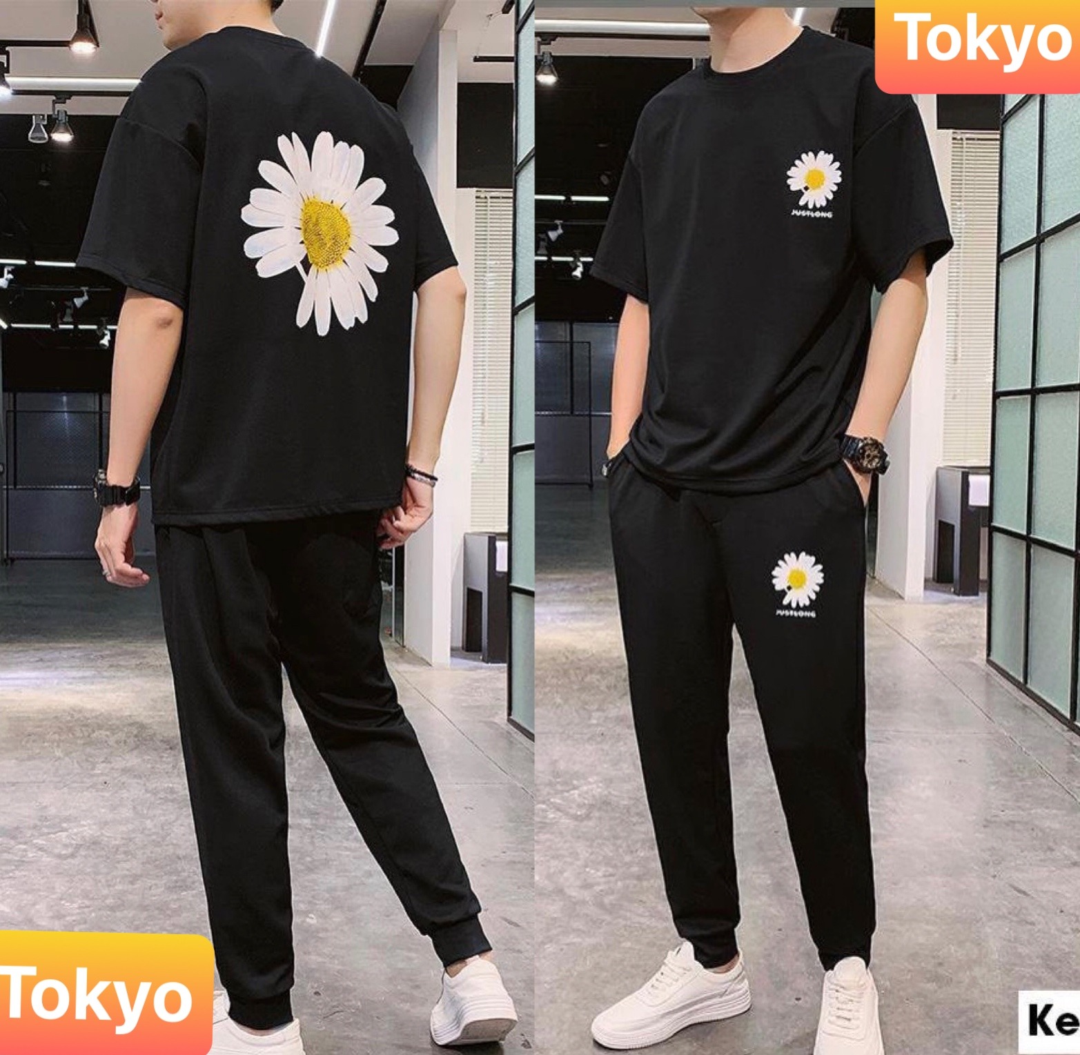 ĐỒ BỘ THỂ THAO HOA CÚC NHẬT BẢN NEW TREND , SET ĐỒ BỘ THỂ THAO, ĐỒ BỘ TẬP GYM MANG Ở NHÀ VÀ ĐI CHƠI , ĐỒ BỘ NAM PHONG CÁCH CAO CẤP - TOKYO FASHION