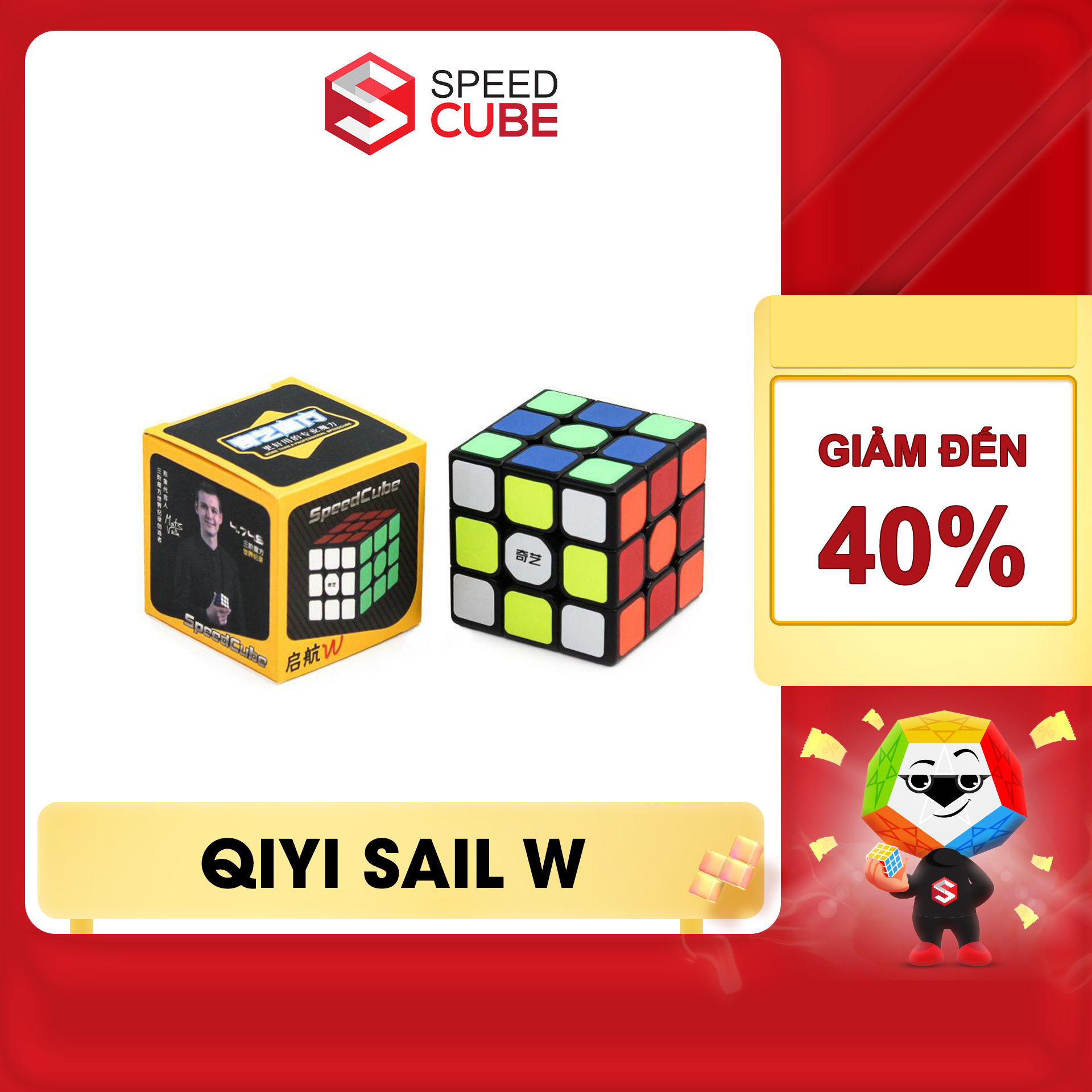 Rubik 3x3 Giá Rẻ QiYi Sail W Viền Đen/ Viền Trắng, Rubik Giá Rẻ QIYI - Shop Speed Cube