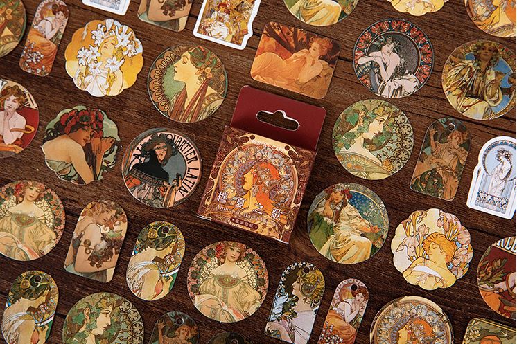 Bộ 46 Sticker Tranh Phụ Nữ Phục Hưng E119