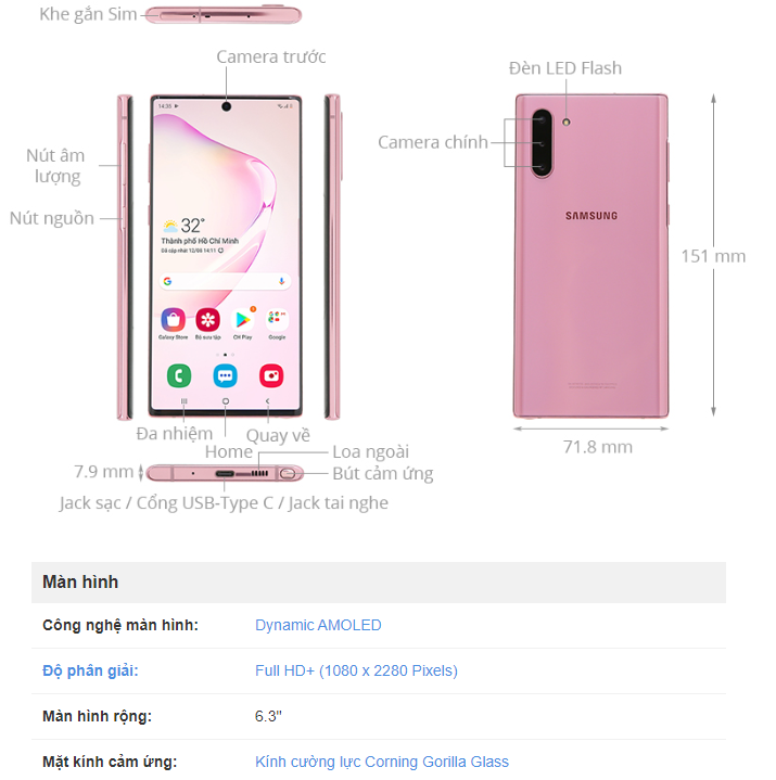 Bút Spen zin tháo máy Samsung Note 10 (Linh kiện bóc máy, bốc máy)