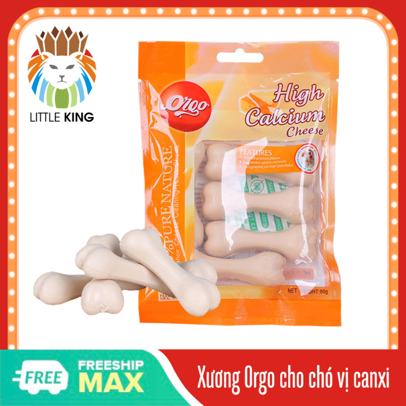 Xương Orgo 90gr cho chó hương vị phô mai giúp sạch răng, thơm miệng và bổ xung canxi Little King pet shop