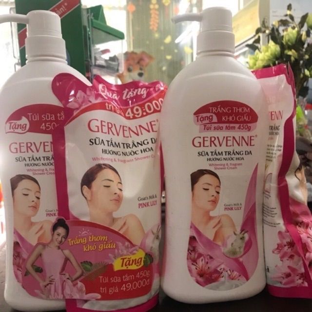 Sữa tắm gervenne 900ml tặng túi