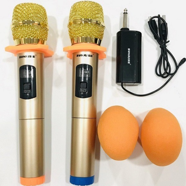 Bộ 2 micro Karaoke không dây SHUAE SM-6.6 hỗ trợ thiết bị có jack cắm 6.5mm (Màu Random) - Nhất Tín Computer