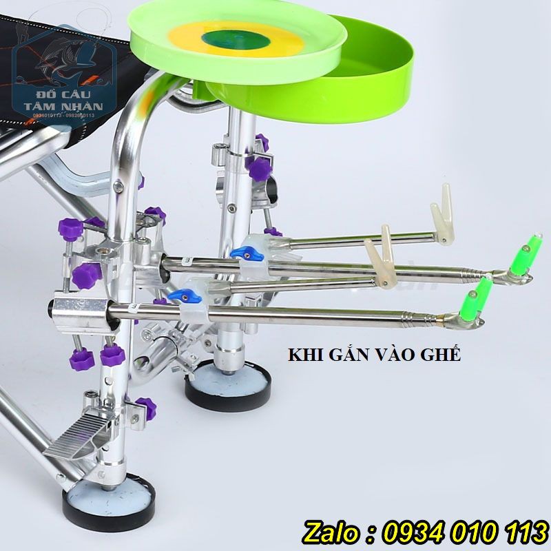 Bộ pass gắn 2 gác cần cho ghế câu Đài